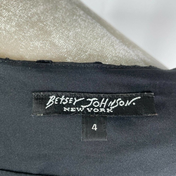 Vintage Betsey Johnson Dress Size 4 Silk Black Polka Dot Halter 90s 2000s Y2K - Picture 10 of 11